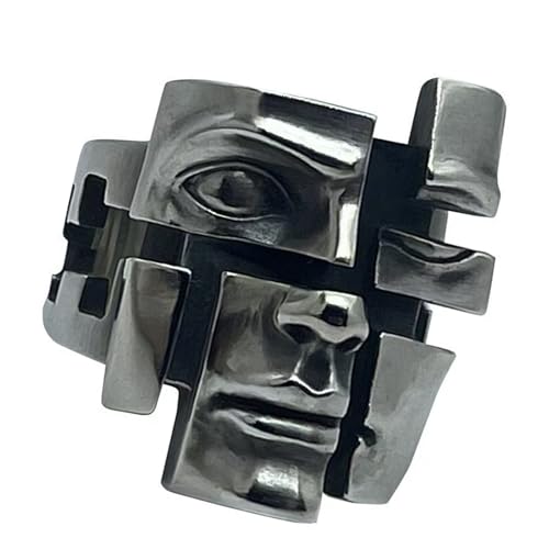 Laikoutd Künstlerische Split Persönlichkeitsringe Ausdrucksstarker Vintage Inspirierte Ringe Für Diejenigen Die Ihre Einzigartige Identität Umfassen von Laikoutd