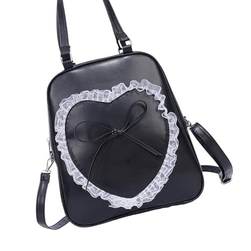 Laikoutd Leder Rucksack/Umhängetasche Casual Daypack Crossbody Multifuktion Geldbeutel Für Damen Leder Handtasche von Laikoutd