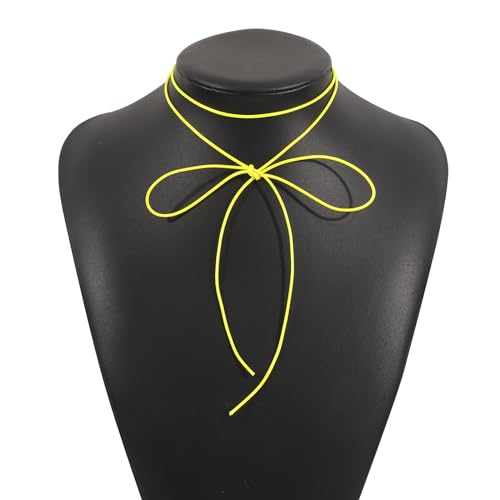 Laikoutd Mode Bowknot Neckchain Orament Ecy Catching Halskette Mit Farbenfrohen Bogenknoten Mode Neckschmuck Schmuckparty Accessoire von Laikoutd