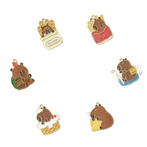 Laikoutd Modische Elegante Farbkapybaras Schlüsselbund Charme Schöne Dress Up Sturdy Alloy Anhänger Für Taschen Und Schlüssel Dekoration Cartoon Emaille Anhänger von Laikoutd