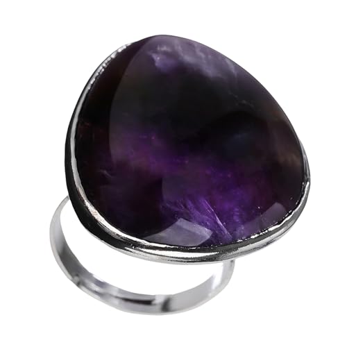 Laikoutd Natürliche Kristall Unregelmäßige Formringe Einzigartiger Handgefertigter Schmuck Für Frauen Täglich Tragen Spirituelle Energiebilanz Einzigartiger Unregelmäßiger Designring von Laikoutd