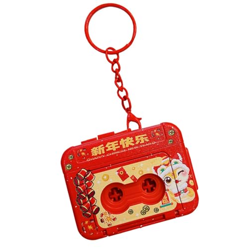 Laikoutd Neujahr Sprachrekorder Orament Lustige Musikbox Anhänger Keychain Button Battery Recorder Schlüsselkettenspielzeug Für Kinder von Laikoutd