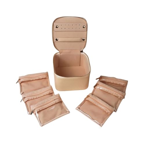 Laikoutd PU Leder Schmuckschachtel Zubehör Mit Klarer Reißverschlusspocket Aufbewahrungskoffer Für Ohrringe Armbänder Halsketten Reisen Geschenk Für Frauen von Laikoutd