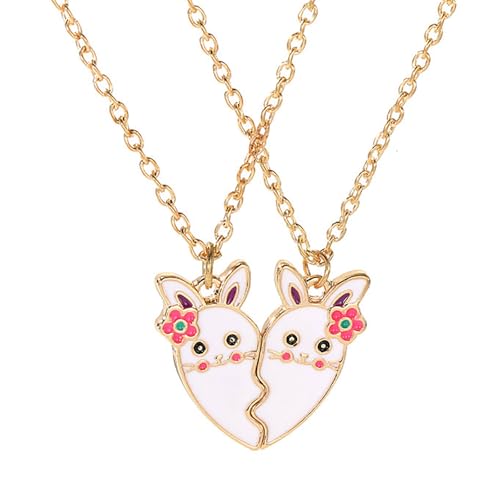 Laikoutd Paar Des Herzens Und Schöne Kaninchen Anhänger Halsketten Für Mädchen In Eleganter Farbe Ideal Für Partys Vorräte Oder Geschenke Freundschaft Schmuck von Laikoutd
