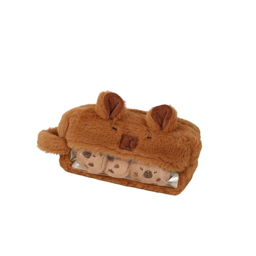 Laikoutd Plüsch-Bleistifttasche mit glatten Reißverschlüssen, Bleistift-Organizer, Kinder, Schule, Schreibwaren, Tasche, flauschiger Stifthalter, B von Laikoutd