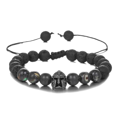 Laikoutd Römische Ritterhelme Perlenarmband Mit Steinen Unisex Mode Accessoire Zirkon Textur Für Jeden Anlass Mittelalterlicher Cosplay Accessoires Geeignet von Laikoutd