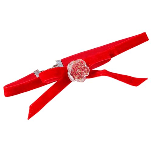 Laikoutd Rose Bowknot Dekoration Halskette Luxus Hochwertiger Farbvernte Kragen Online Promi Schmuck Für Frauen Weihnachtstemperament Bowknot Halskette Halskette von Laikoutd