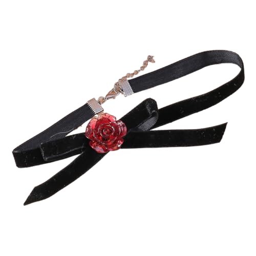 Laikoutd Rose Bowknot Dekoration Halskette Luxus Hochwertiger Farbvernte Kragen Online Promi Schmuck Für Frauen Weihnachtstemperament Bowknot Halskette Halskette von Laikoutd