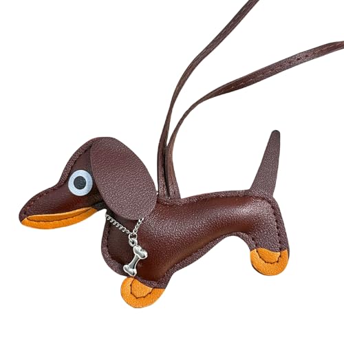 Laikoutd Schöne Dackel PU Leder Schlüsselbund Spaß Dackel Dackel Keychain PU Leder Dekoration Keyrings Charme Für Kinder Und Erwachsene Robuste Schlüsselzubehör von Laikoutd