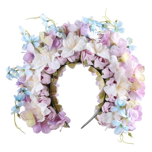 Laikoutd Schöne Kopfbedeckung Traditionelle Chinesische Blumen Haar Accessoire Auffällige Blumenstirnbandschmuck Seidenblume Kopfstück Kopfstück von Laikoutd