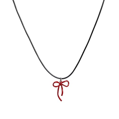 Laikoutd Stabile Halskette mit Schleife, anmutiger Schleifen-Anhänger, Halskette, Schmuck, elegante Schlüsselbeinkette für Versammlungen von Laikoutd