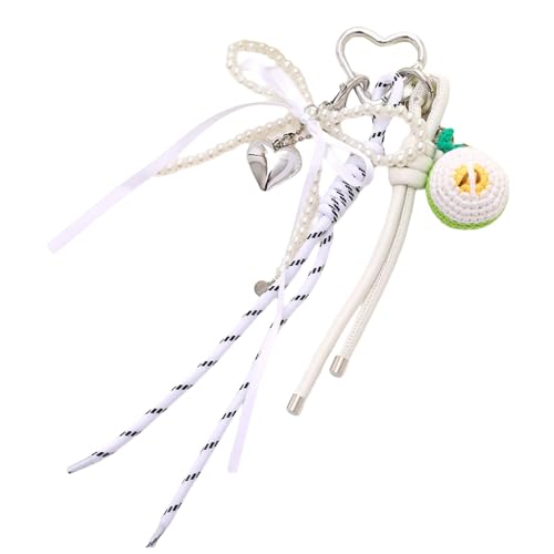 Laikoutd Stilvoller Häkelbeutel Charme Mit Obst Blumendesign Weicher Gewebter Anhänger Für Frauen Geschenk Praktische Handgefertigte Häkelschlüsselkette von Laikoutd