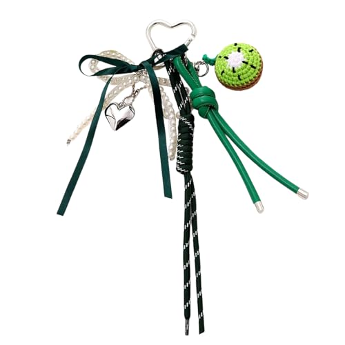 Laikoutd Stilvoller Häkelbeutel Charme Mit Obst Blumendesign Weicher Gewebter Anhänger Für Frauen Geschenk Praktische Handgefertigte Häkelschlüsselkette von Laikoutd