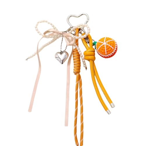 Laikoutd Stilvoller Häkelbeutel Charme Mit Obst Blumendesign Weicher Gewebter Anhänger Für Frauen Geschenk Praktische Handgefertigte Häkelschlüsselkette von Laikoutd