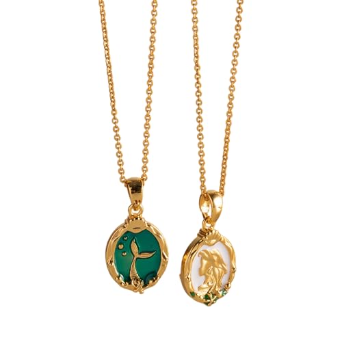 Laikoutd Stylische Meerjungfrau Prinzessin Anhänger Halskette Für Frauen Und Mädchen Verstellbare Pulloverkette Wasserdichtes Neckketten Zubehör Laikoutd Stylische Meerjungfrau Prinzessin Anhänger Halskette Für Frauen Und Mädchen Verstellbare Pulloverkette Wasserdichtes Neckketten Zubehör von Laikoutd