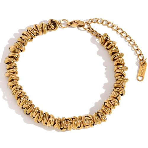 Laikoutd Stylish Perlen Armband Edelstahl Halskette Frauen Schmuck Wasserdichte Frau Accessoire Geeignet Für Mode Frauen Handgefertigte Halskette von Laikoutd