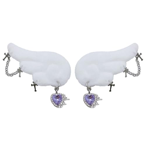 Laikoutd Süße Engel Flügel Haare Clip Herz Kreuzt Geformte Haarstifte Accessoire Weiche Und Bequeme Haarzubehör Für Mädchen Kinder Schmuck Haar Accessoire von Laikoutd