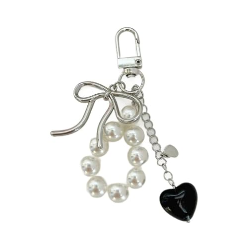 Laikoutd Sweet Bowknot Heart Pearls Schlüsselbund Anhänger Schöne Hänge Dekorationen Schlüsselring Charme Für Geldbeutel Beutel Rucksack Handtasche Bowknot Heart Pearls Schlüsselbund Anhänger von Laikoutd