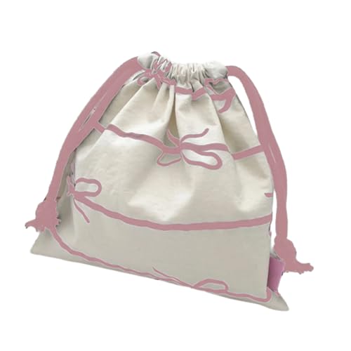 Laikoutd Vielseitige Baumwollzubehörbeutel Anspruchsvolle Baumwoll Bowknot Schmuckbeutel Mit Kordelstring Verschluss Für Frauen Schmuckaufbewahrungstasche von Laikoutd