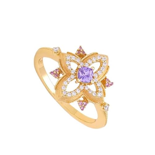 Laikoutd Vintage Inspirierte Verstellbare Blumenringe Mit Kubischem Zirkonia Zentrum Stein Und Premium Legierungsband Für Frauenschmuck Geschenke Täglicher Kleidung Verstellbarer Schmuck von Laikoutd