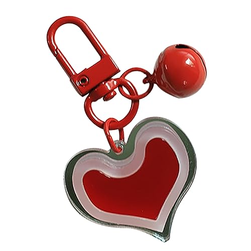 Mädchen Herz Cartoon Liebe Herz Retro Bells Schlüsselbund Süßes Car Bag Accessoire Earphone Shell Legierung Anhänger Farbe Herzlegierung Keychain von Laikoutd