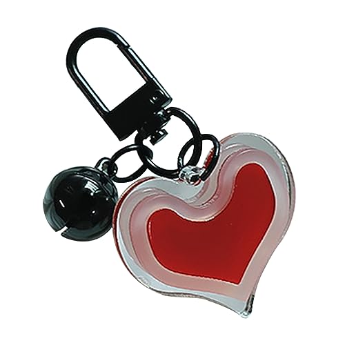 Mädchen Herz Cartoon Liebe Herz Retro Bells Schlüsselbund Süßes Car Bag Accessoire Earphone Shell Legierung Anhänger Farbe Herzlegierung Keychain von Laikoutd