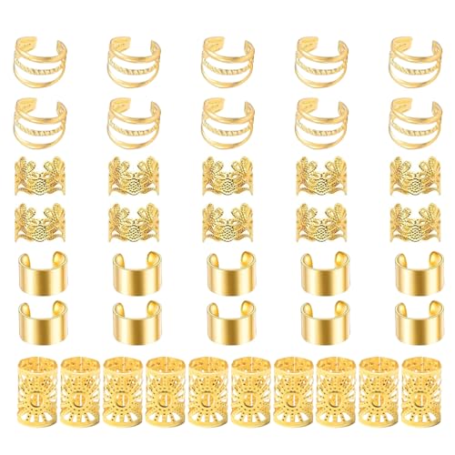 Metal Dreadlock Accessoire Mode Gold Finish Komfortable Musikfestival Haarperlen Für Musikfestivals Und Partys von Laikoutd