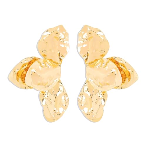 Metallblumenropfen Ohrringe Komplizierte Anhänger Iron Texture Fashion Statement Schmuck Für Den Alltag Und Die Tägliche Kleidung Für Partykleidung von Laikoutd