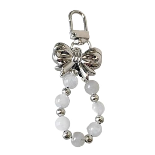 Niedliche Bowknot Schlüsselbund Telefon Charme Perlen Keyrings Legierung Langlebiger Telefon Anhänger Modeliebhaber Stylish Bowknot Accessoire von Laikoutd