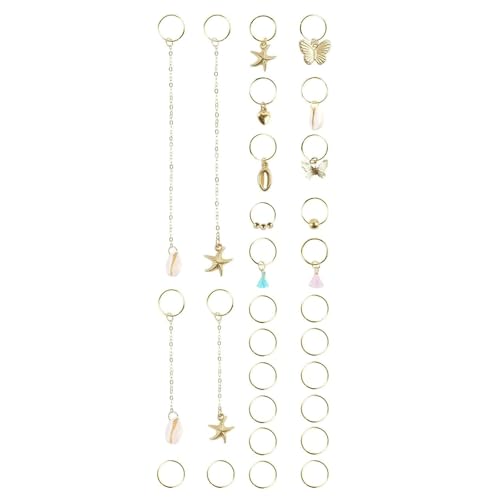 Packung Mit 28 Haarmanschetten Ringe Verstellbares Zopf Dreadlocks Schmuck Haar Schmuck Haare Zubehör Legierung Textur Haarschmuck von Laikoutd