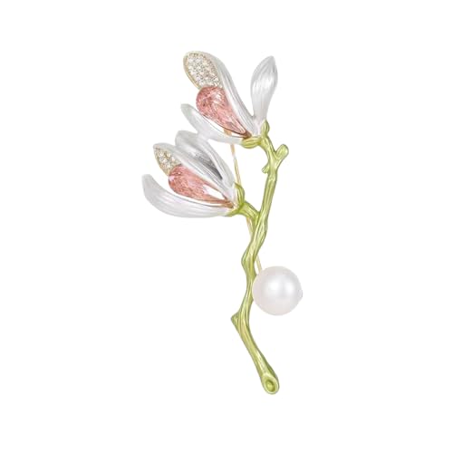 Premium Legierung Magnolia Blossom Pin Elegante Zum Befestigen An Schals Schals Formal Kleidung Langlebige Seuzen Multi Purpose Magnolia Flower Brosche von Laikoutd