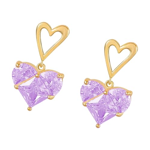 Raffinierte Liebesherz Zirkonohrringe In Legierung Tragbares Accessoire Für Partys Supplies Datteln Und Feierlichkeiten Modeohrringe von Laikoutd