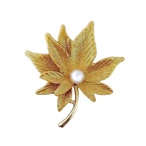 Schimmernde Maple Blatt Brosche Für Mäntel Kleider Kleidung Fastener Mode Anti Slip Pin Elegantes Geschenk Für Frauen Sicherung Schließbrosche von Laikoutd