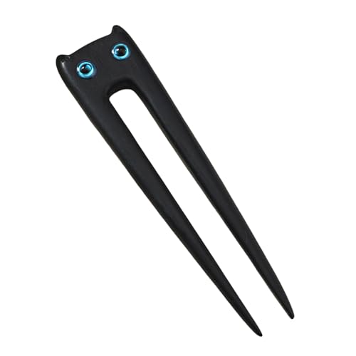 Stilvolle Katzen-Haarnadel, Kopfschmuck, zarte Haarspange, Holzstruktur, Essstäbchen für verschiedene Anlässe Stilvolle Katzen-Haarnadel, Kopfschmuck, zarte Haarspange, Holzstruktur, Essstäbchen für verschiedene Anlässe von Laikoutd