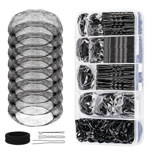Tanzhaarstyling Werkzeugset 100 U Form Stifte 50 Haarnadel 100 Elastische Gummibänder 8 Unsichtbares Netz Und 2 Krawatten Haarnadeln Set Set von Laikoutd