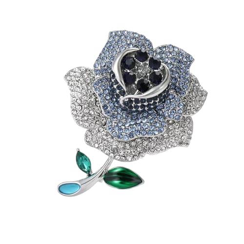 Tragbare Kristalle Rosenblumennadel Für Professionelle Frauen Komfortable Tägliche Kleidung Schmuckzubehör Strücksteine ​​Brosche Brosche von Laikoutd