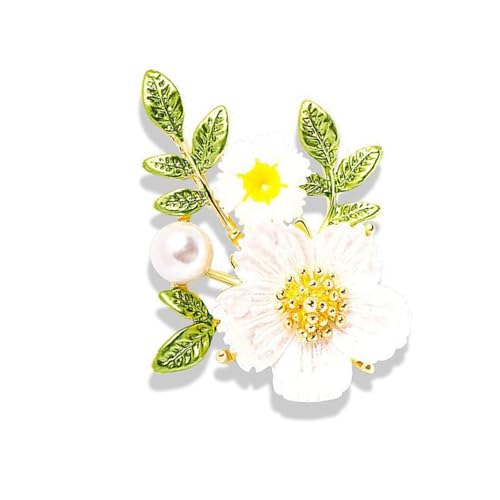 Trendige Strasssteine ​​Blumenförmige Stecknadel Für Lässige Formelle Outfits Funkelnder Kristallblumen Brosche Frauen Schmuckzubehör Elegante Emaille Brosche von Laikoutd