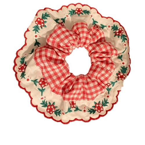 Übergroße Gestickte Verrücktheiten Haarbindungen Sanfte Elastische Haarbänder Für Frauen Stilvolle Pferdeschwanzhalter Täglich Gebrauch von Laikoutd