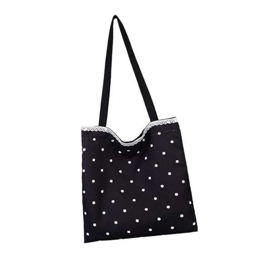 Zarte Spitzeakzent Achselhalmbohrer Weiche Leinwand Handtasche Ergonomische Schultergurt Kompakte Tägliche Essentielle Tasche Mode Florale Leinwand Alltagstasche von Laikoutd