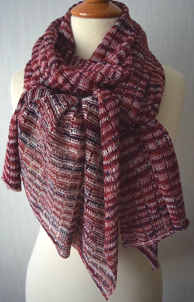 Leinenschal Strickschal Natürlicher Sommer Wrap in Rot Blau Rosa Weiß Frauen Accessoire von LaimaShop