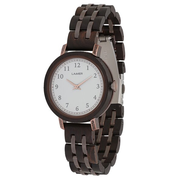 LAiMER Damen Holzuhr EMMA - Ø 36mm - Sandelholz von Laimer