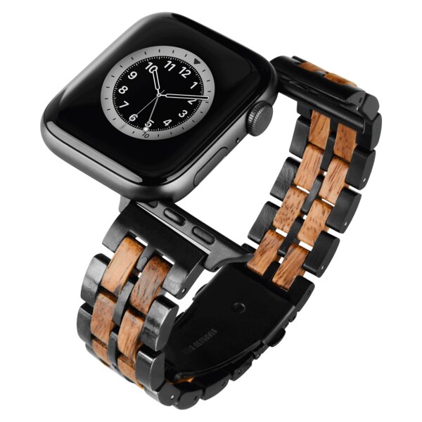 LAiMER Smartwatch Uhrband DUBLIN - Zebranoholz - kompatibel mit Apple Watch von Laimer