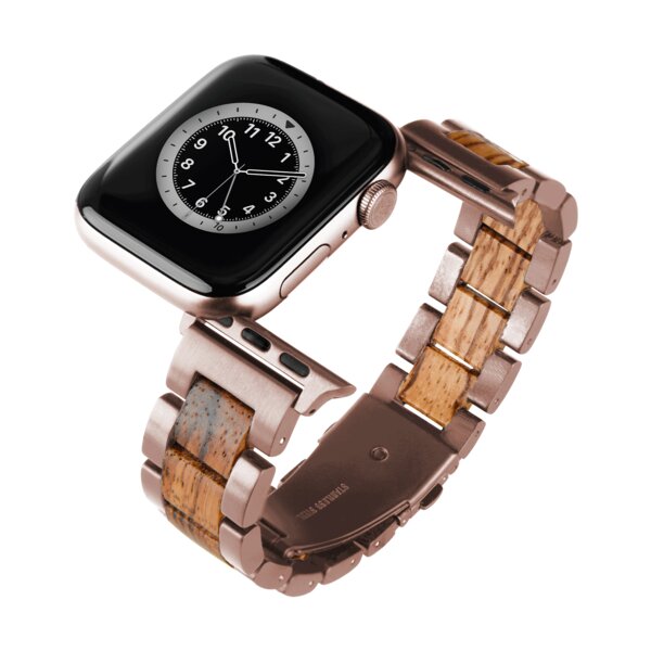 LAiMER Smartwatch Uhrband HAVANNA - Zebranoholz - kompatibel mit Apple Watch von Laimer
