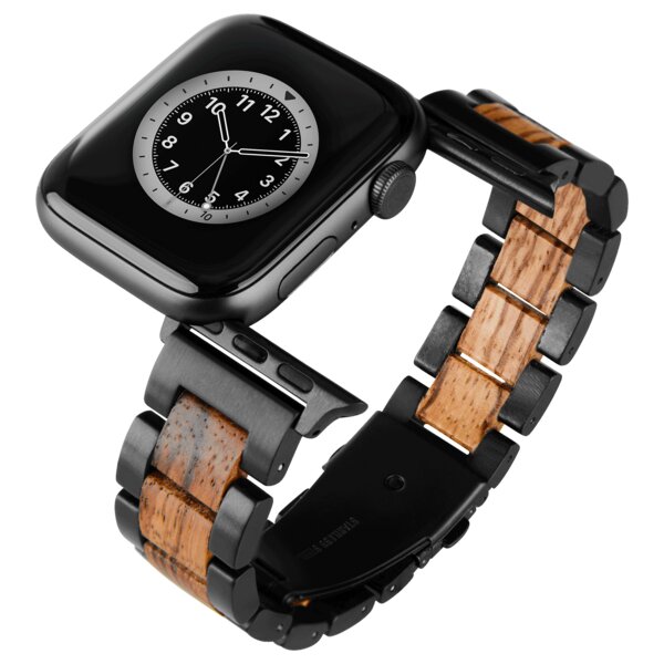 LAiMER Smartwatch Uhrband TORONTO - Zebranoholz - kompatibel mit Apple Watch von Laimer