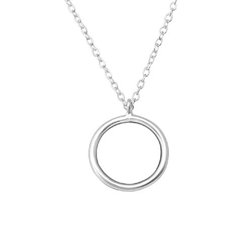 Laimons Damen-Anhänger Halskette Anhänger Kreis Ring rund 12mm mit Kette 45cm Sterling Silber 925 von Laimons