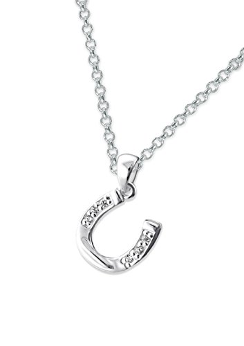 Laimons Damen-Anhänger Hufeisen mit Zirkonia weiß und Kette 45cm Sterling Silber 925 AMK100 von Laimons