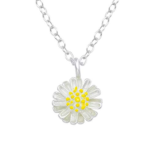 Laimons Damen-Anhänger mit Kette Blume Gänseblume glanz vergoldet Sterling Silber 925 von Laimons