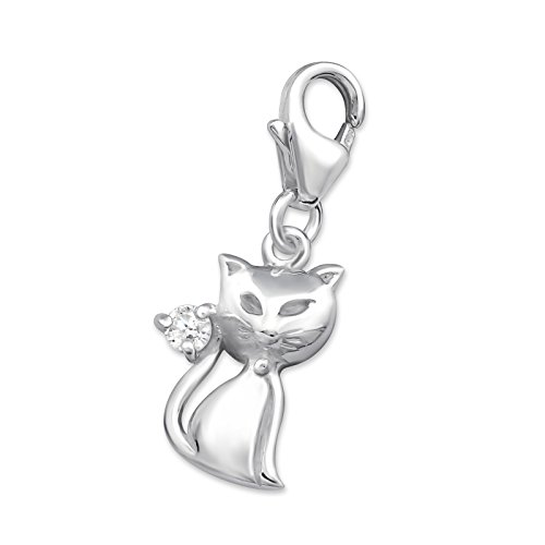 Laimons Damen-Charm Anhänger Katze mit Zirkonia Sterling Silber 925 von Laimons