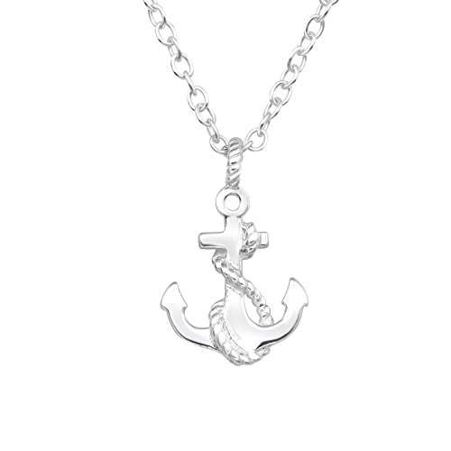 Laimons Damen Halskette Anhänger Anker maritim 15mm Design Glanz und Kette 45cm Sterling Silber 925 von Laimons