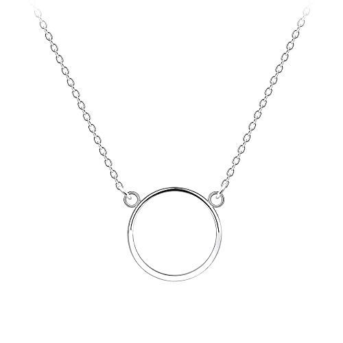 Laimons Damen Halskette Anhänger Kreis offen rund 15mm Design und Kette 45cm Sterling Silber 925 von Laimons